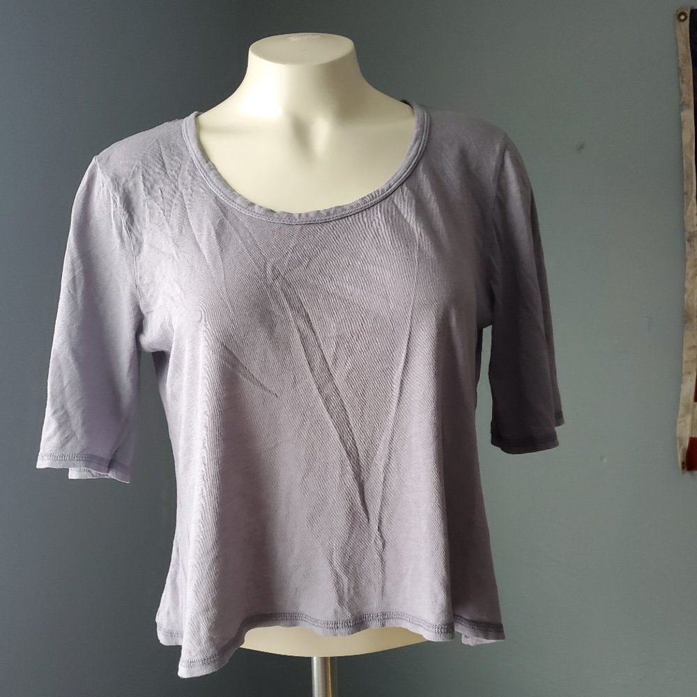 Bobi lavender paper thin crop swing tee